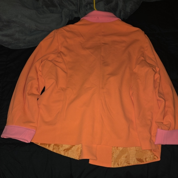 Vibrant Orange and Pink Women's Blazer - Picture 2 of 2